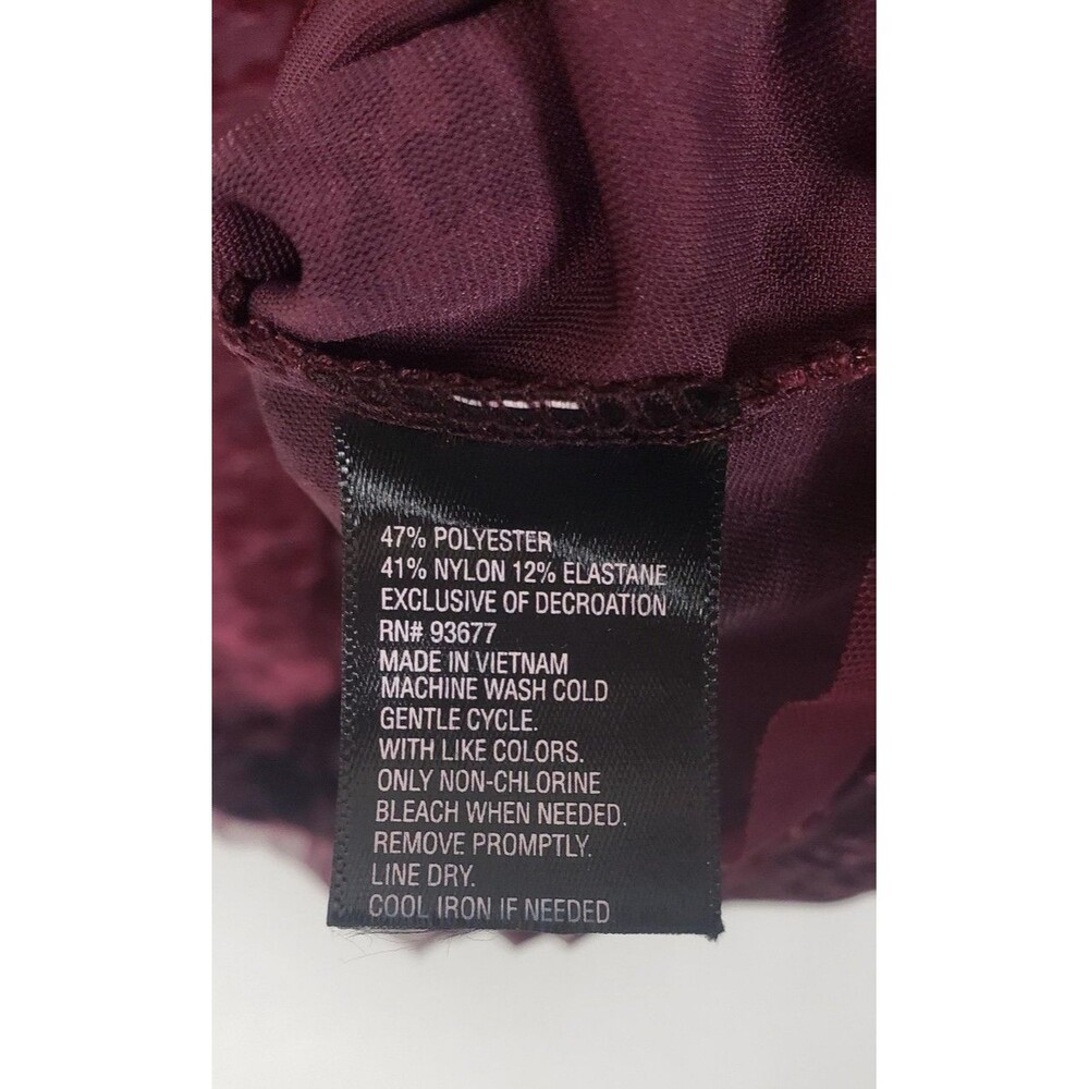Worthington Woman Camisole Tops 2X Lot 2 Black Burgundy Velvet Burnout Cami Sexy - Picture 8 of 14